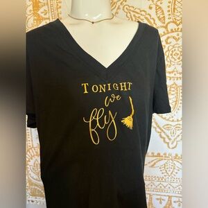 Halloween tonight we fly printed tee small black